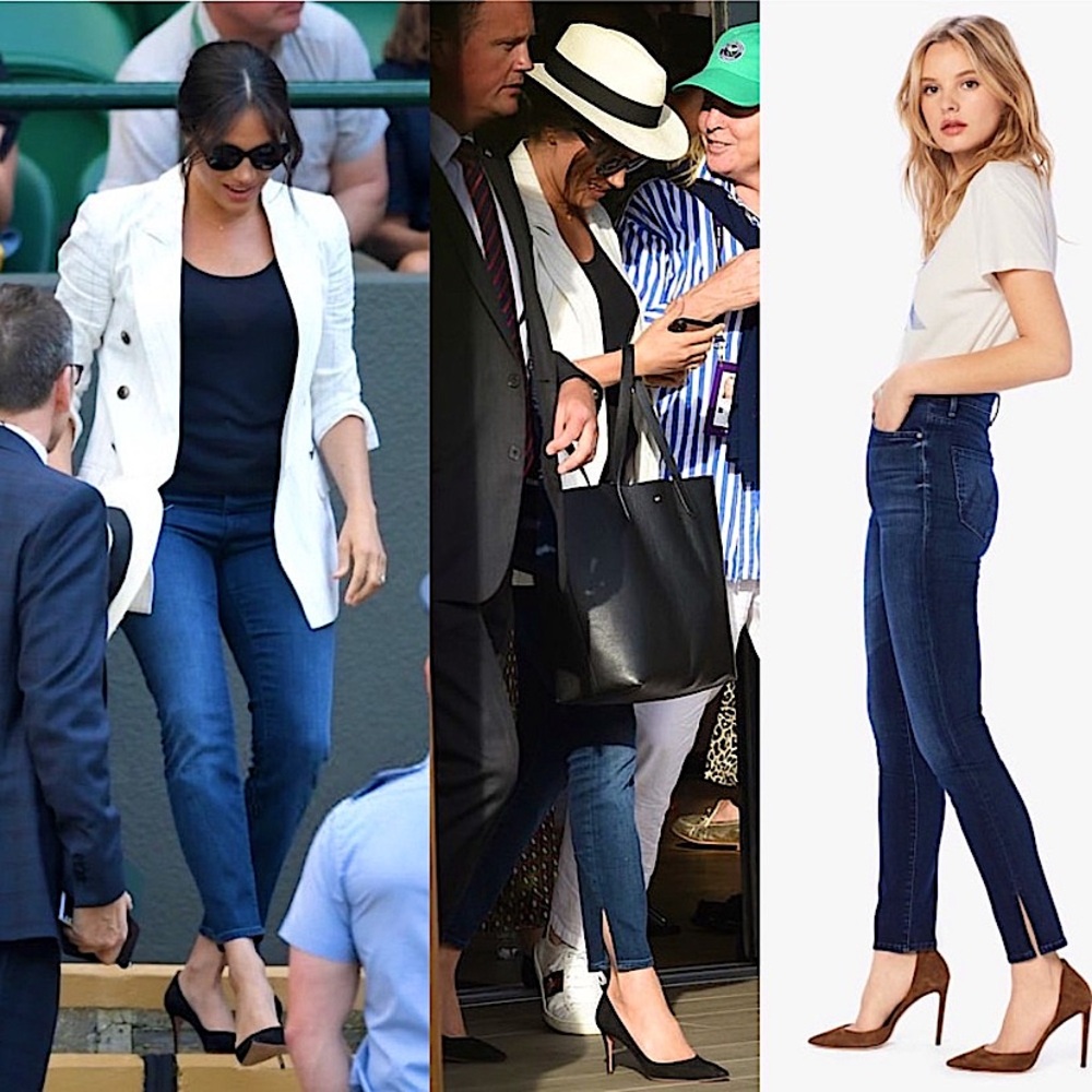 MOTHER The Swooner High Waisted Ankle Slice Jeans Dark Wash